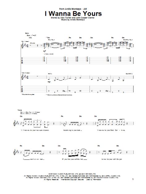 I Wanna Be Yours - Guitar TAB | zZounds