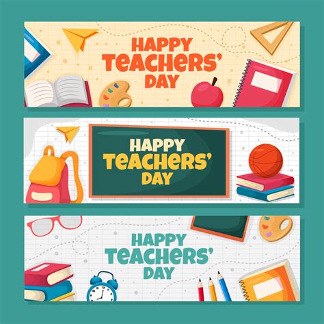 Happy Teachers' Day Banner Template 10103318 Vector Art at Vecteezy