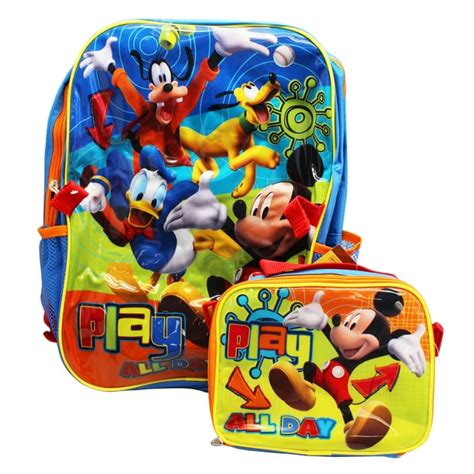 Disney - Mickey Mouse Clubhouse Full Size Backpack and Mini Lunch Bag (16in) - Walmart.com ...