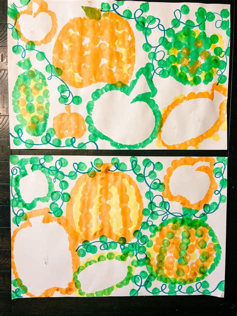 Easy and Fun Pumpkin Dot Art with FREE Pumpkin Pattern - Mason Jar of Memories