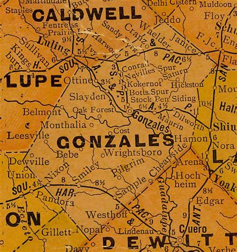 Gonzales County TX history, towns, vintage maps, courthouses, jail ...