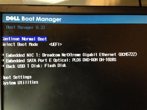 Trying to boot from a USB on a Dell PowerEdge T110-II