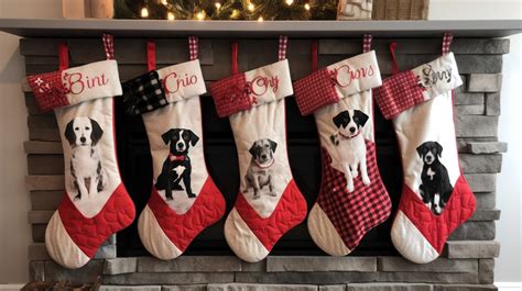 Four Christmas Stockings With Dogs On Them Backgrounds | JPG Free Download - Pikbest