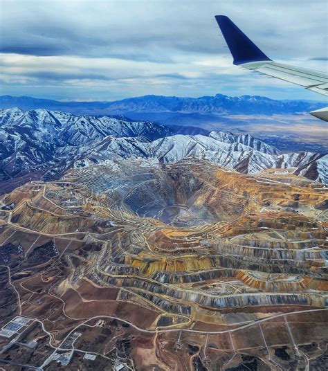 Flew over the largest open pit mine and excavation in the world today ...