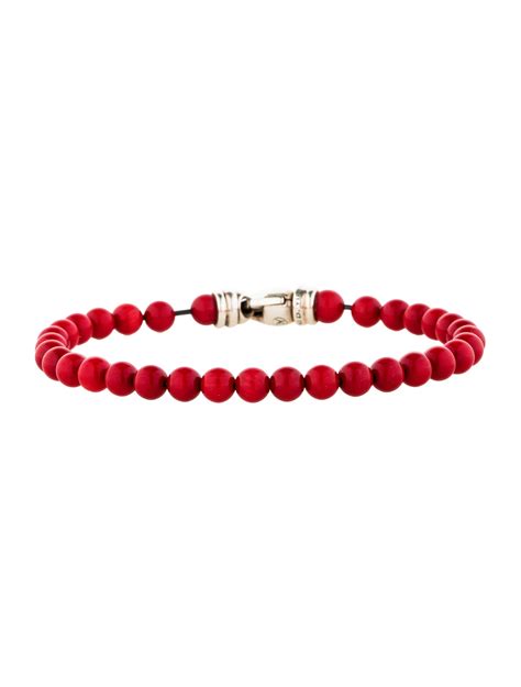 David Yurman Spiritual Red Coral Bead Bracelet - Bracelets - DVY24698 | The RealReal