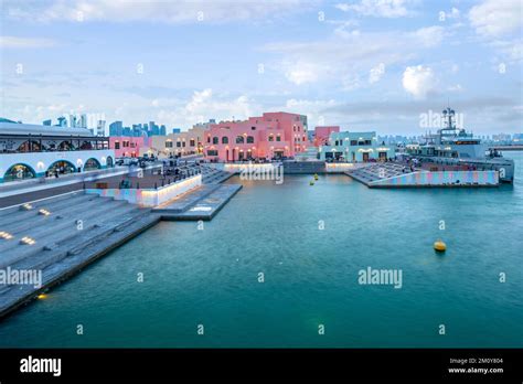 Old Doha port redevelopment into Mina district Box Park Qatar Stock Photo - Alamy