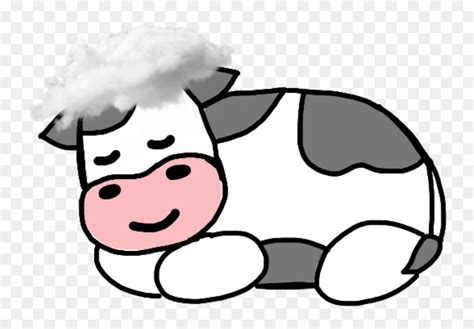 Sleeping Cow Png - Dairy Cow Sleeping Cartoon, Transparent Png - vhv