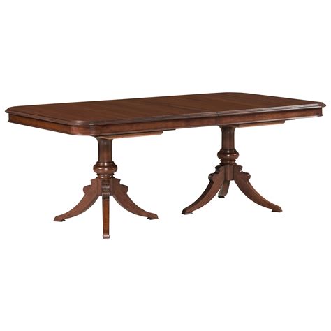 Kincaid Furniture Hadleigh Traditional Double Pedestal Dining Table with 18th Century Styling ...