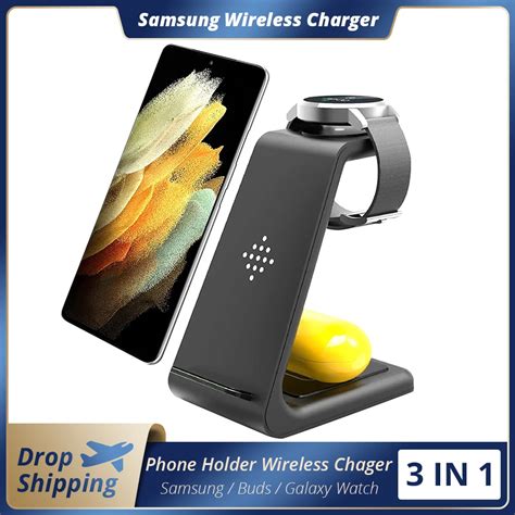 3 In 1 Wireless Charging Station For Samsung S21 S20 Galaxy Watch/buds ...