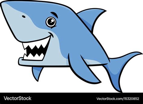 Shark fish cartoon character Royalty Free Vector Image