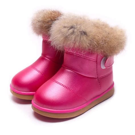 Toddler Girl Winter Boots Kids Snow Boots Waterproof Girls Snow Boots Fur Soft Bottom Rabbit ...