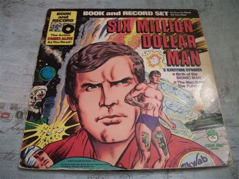 Vintage 1977 Six Million Dollar Man Book and Record Set 2