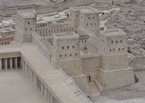 Model of he Antonia Fortress, the seat of the roman garrison ...