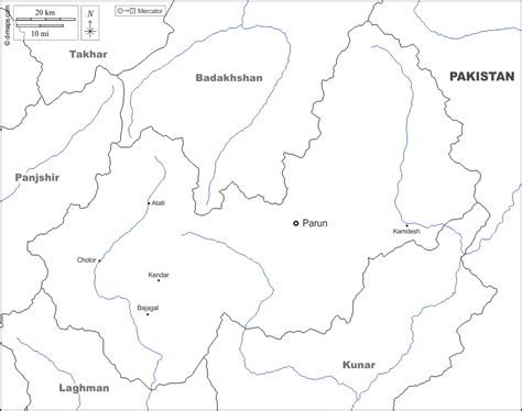 Nuristan free map, free blank map, free outline map, free base map boundaries, hydrography, main ...