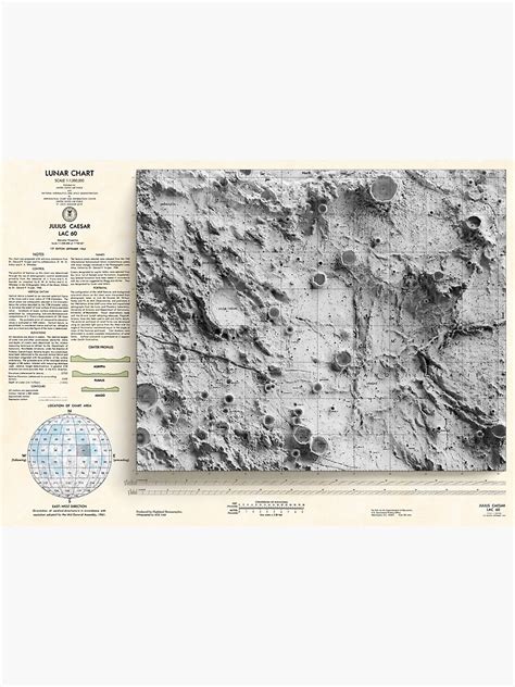 "Vintage Lunar Chart Moon Map Sea of Tranquility 1962" Poster for Sale ...