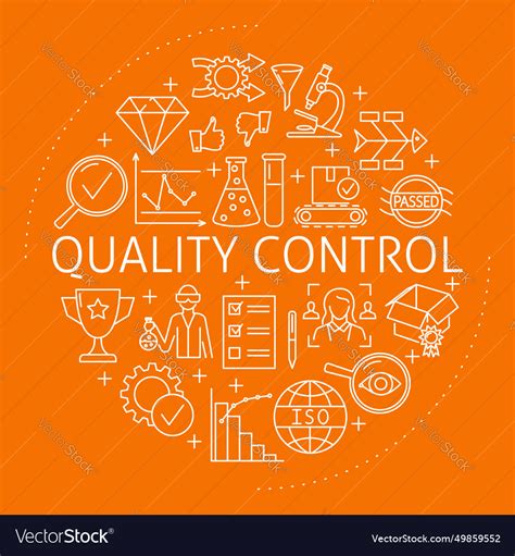 Product quality control round banner Royalty Free Vector