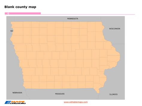 Iowa county map - Editable PowerPoint Maps