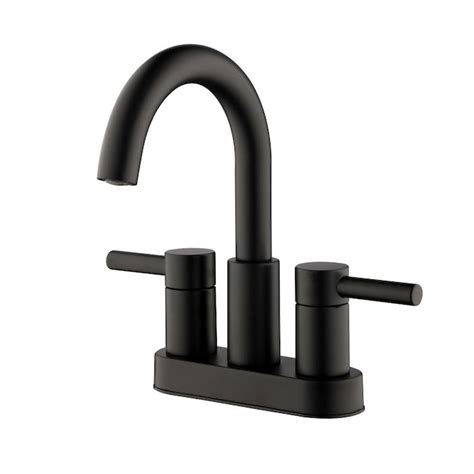 Jacuzzi Duncan Matte Black 2-Handle 4-in centerset WaterSense Bathroom Sink Faucet with Drain ...