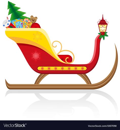 Christmas santa sleigh 01 Royalty Free Vector Image