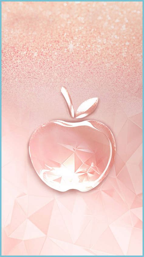 Download Cute Rose Gold Crystal Apple Wallpaper | Wallpapers.com