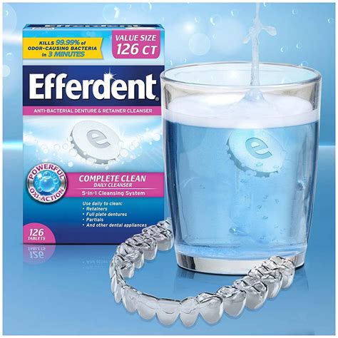 Efferdent Denture Cleanser Tablets - Complete Clean, 126 Tablets for ...