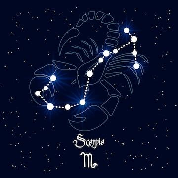 Premium Vector | Scorpio, constellation and zodiac sign on the ...