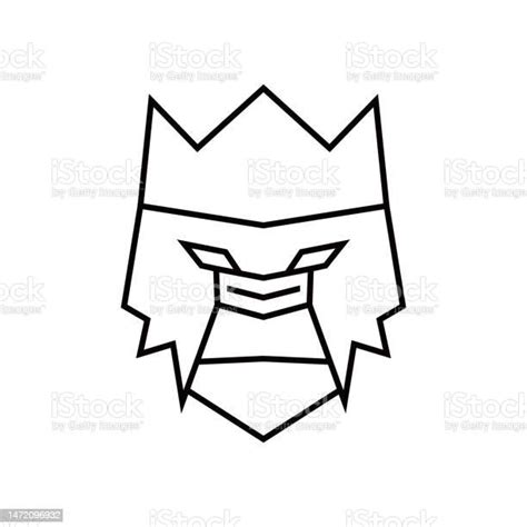 Line King Kong Head Silhouette Stock Illustration - Download Image Now ...