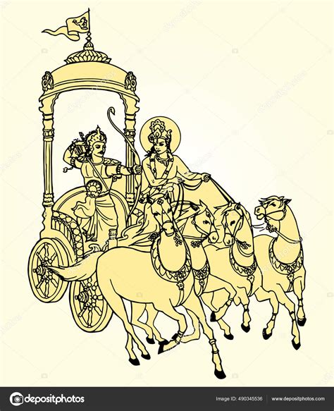 YonGto Lord Krishna And Arjuna On Chariot During, 50% OFF