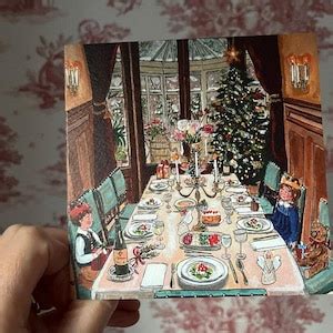 The Christmas Dinner Christmas Card Holiday Greeting Square Folded Card - Etsy