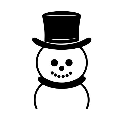 Instant Download SVG: Top Hat Snowman for Cricut and Silhouette