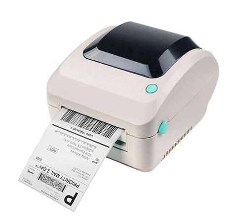 a printer with a barcode on the side and a receipt in front of it