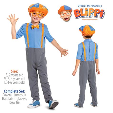 Blippi Complete Costume Original Merchandise Jumpsuit, Babies & Kids ...