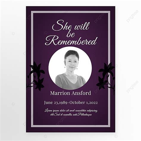 Funeral Card Death Notice Template Template Download on Pngtree