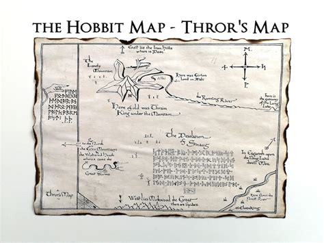 The Hobbit Thrór's Map Lonely Mountain Map Erebor LOTR - Etsy