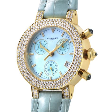 Other Brands Chaumet Women's Yellow Gold Automatic Chronograph Watch 157449 | Luxury Bazaar ...