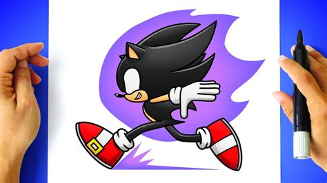 How to DRAW DARK SONIC running - YouTube