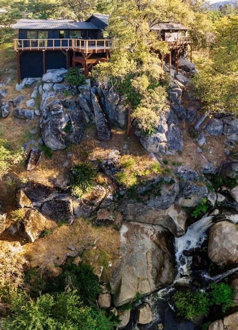 This amazing cabin has a waterfall view at Yosemite National Park's border