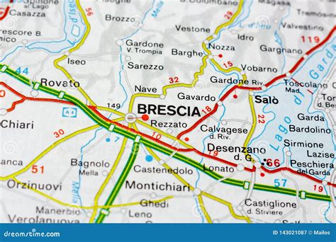 Geographic Map of European Country Italy with Brescia City Stock Image - Image of travel ...