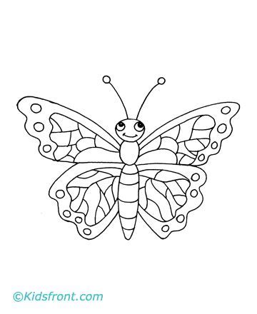 Printable Geometric Butterflies Coloring Pages | large print colored image of butterfly color ...