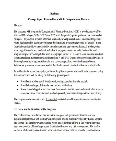 Concept Proposal - 16+ Examples, Format, How to Write, Pdf