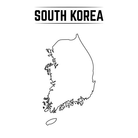 Outline Simple Map of South Korea 3087765 Vector Art at Vecteezy