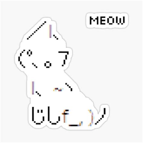 "Kaomoji / ascii pixel cat" Sticker for Sale by fragmentals | Redbubble