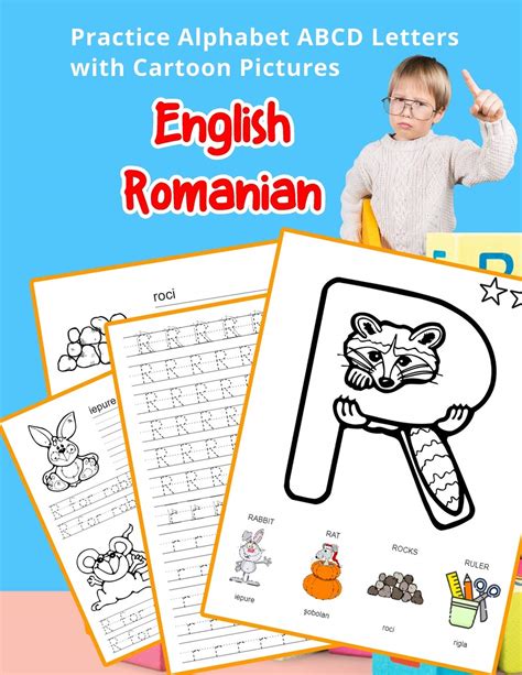 Buy English Romanian Practice Alphabet ABCD letters with Cartoon ...