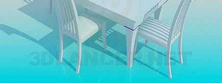 3D Model Set of table and chairs