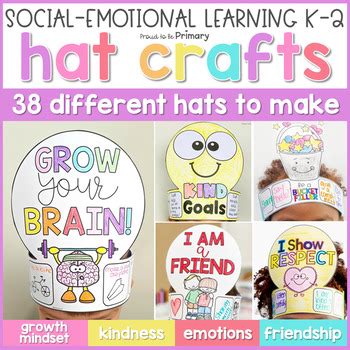 Social Emotional Learning Hat Craft Activities - Growth Mindset ...