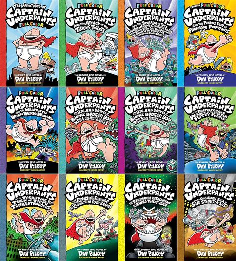 Amazon.com: Captain Underpants Books 1-12 FULL COLOR Complete HARDCOVER ...