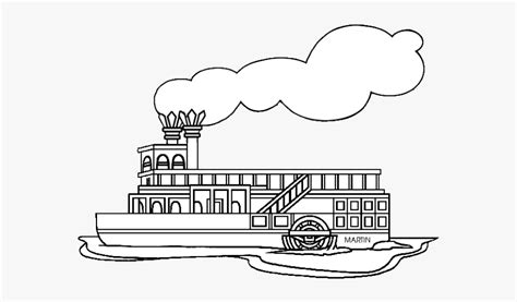 Ferry Clipart Black And White - Mississippi Riverboat Coloring Page ...