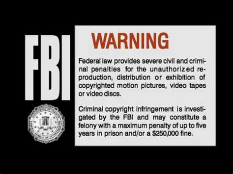 Warner Home Video FBI Warning (2004) - YouTube