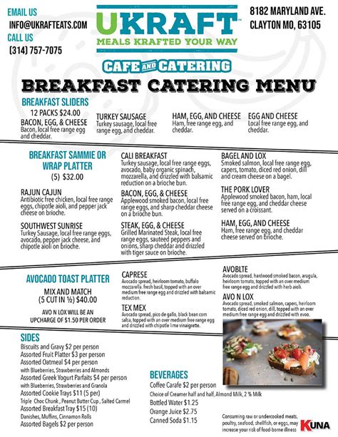 BREAKFAST CATERING MENU | UKRAFT FOOD TRUCK