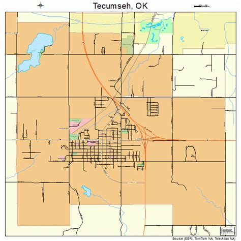 Tecumseh Oklahoma Street Map 4072650